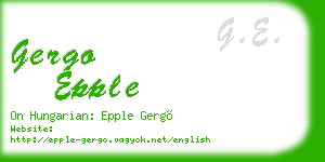 gergo epple business card